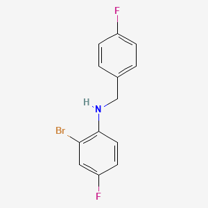 molecular formula C13H10BrF2N B3026646 2-bromo-4-fluoro-N-(4-fluorobenzyl)aniline CAS No. 1039960-80-9