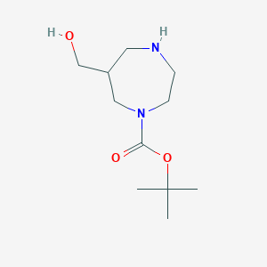 molecular formula C11H22N2O3 B3026676 tert-butyl 6-(Hydroxymethyl)-1,4-diazepane-1-carboxylate CAS No. 1053656-94-2