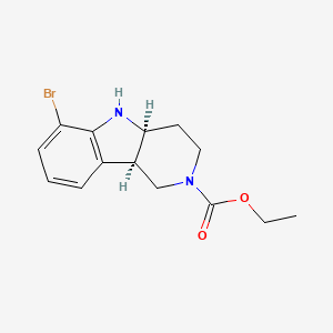 molecular formula C14H17BrN2O2 B3026684 (4aS,9bR)-ethyl 6-bromo-3,4,4a,5-tetrahydro-1H-pyrido[4,3-b]indole-2(9bH)-carboxylate CAS No. 1059630-08-8