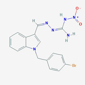 molecular formula C17H15BrN6O2 B302673 2-[(Z)-[1-[(4-bromophenyl)methyl]indol-3-yl]methylideneamino]-1-nitroguanidine 