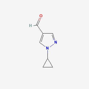 molecular formula C7H8N2O B3026732 1-环丙基-1H-吡唑-4-甲醛 CAS No. 1082066-00-9