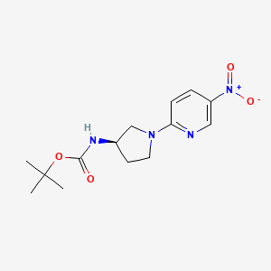 molecular formula C14H20N4O4 B3026737 (R)-tert-Butyl 1-(5-nitropyridine-2-yl)pyrrolidine-3-ylcarbamate CAS No. 1085841-16-2