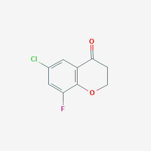 molecular formula C9H6ClFO2 B3026747 6-氯-8-氟色满-4-酮 CAS No. 1092350-27-0