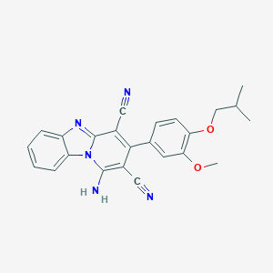 molecular formula C24H21N5O2 B302675 1-Amino-3-(4-isobutoxy-3-methoxyphenyl)pyrido[1,2-a]benzimidazole-2,4-dicarbonitrile 