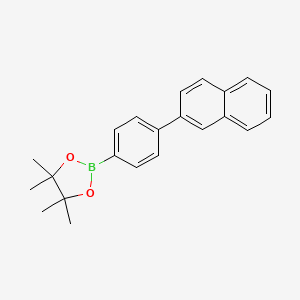 molecular formula C22H23BO2 B3026750 4,4,5,5-四甲基-2-(4-(萘-2-基)苯基)-1,3,2-二氧杂硼环丁烷 CAS No. 1092390-02-7