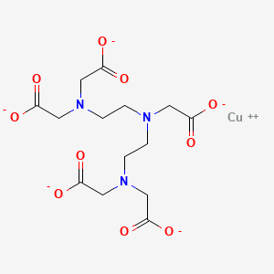 molecular formula C14H18CuN3O10-3 B3026773 (N,N-Bis(2-(bis(carboxymethyl)amino)ethyl)glycinato(5-))cuprate(3-) CAS No. 11065-66-0