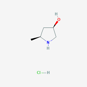 molecular formula C5H12ClNO B3026775 (3R,5S)-5-Methylpyrrolidin-3-ol hydrochloride CAS No. 1107658-76-3