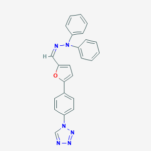 molecular formula C24H18N6O B302679 1-(4-{5-[(Z)-(diphenylhydrazinylidene)methyl]furan-2-yl}phenyl)-1H-tetrazole 