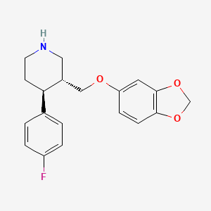 molecular formula C19H20FNO3 B3026791 (3R,4S)-3-(1,3-benzodioxol-5-yloxymethyl)-4-(4-fluorophenyl)piperidine CAS No. 112058-85-2