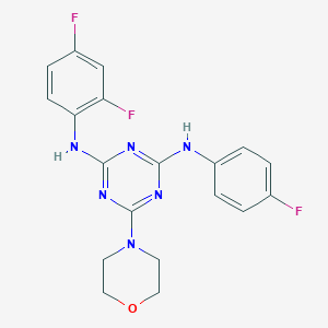 molecular formula C19H17F3N6O B302681 N-(2,4-difluorophenyl)-N'-(4-fluorophenyl)-6-morpholin-4-yl-1,3,5-triazine-2,4-diamine 