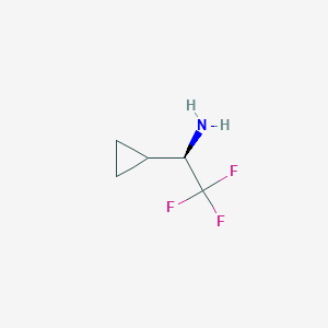 molecular formula C5H8F3N B3026811 (1R)-1-环丙基-2,2,2-三氟乙胺 CAS No. 1131737-04-6