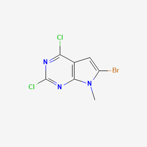 molecular formula C7H4BrCl2N3 B3026813 6-溴-2,4-二氯-7-甲基-7H-吡咯并[2,3-d]嘧啶 CAS No. 1131992-34-1