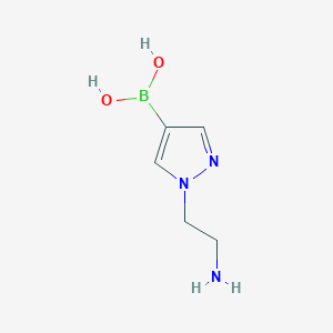 molecular formula C5H10BN3O2 B3026825 (1-(2-Aminoethyl)-1H-pyrazol-4-yl)boronic acid CAS No. 1141889-24-8