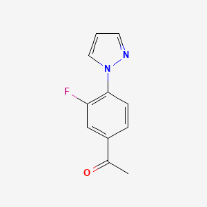 molecular formula C11H9FN2O B3026845 3'-Fluoro-4'-(1-pyrazolyl)acetophenone CAS No. 1152964-31-2