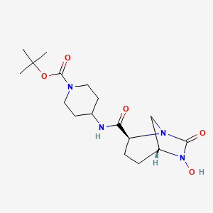 molecular formula C17H28N4O5 B3026887 叔丁基4-((1R,2S,5R)-6-羟基-7-氧代-1,6-二氮杂螺[3.2.1]辛烷-2-甲酰胺基)哌啶-1-甲酸酯 CAS No. 1174020-64-4