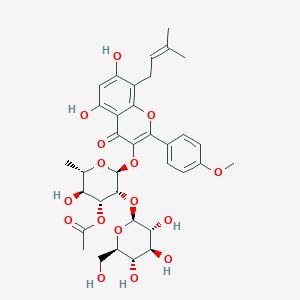 [(2S,3R,4R,5S,6S)-2-[5,7-Dihydroxy-2-(4-methoxyphenyl)-8-(3-methylbut-2-enyl)-4-oxochromen-3-yl]oxy-5-hydroxy-6-methyl-3-[(2S,3R,4S,5S,6R)-3,4,5-trihydroxy-6-(hydroxymethyl)oxan-2-yl]oxyoxan-4-yl] acetate
