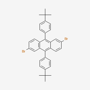 molecular formula C34H32Br2 B3026915 2,6-Dibromo-9,10-Bis(4-tert-Butylphenyl)anthracene CAS No. 1187763-68-3