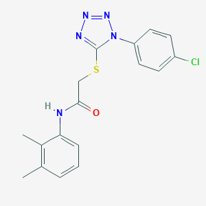 molecular formula C17H16ClN5OS B302692 2-{[1-(4-chlorophenyl)-1H-tetraazol-5-yl]sulfanyl}-N-(2,3-dimethylphenyl)acetamide 