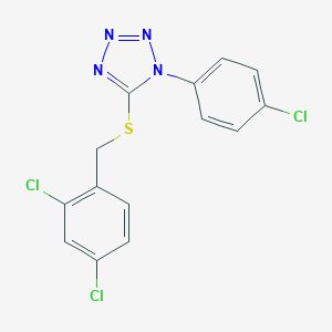 molecular formula C14H9Cl3N4S B302693 1-(4-chlorophenyl)-5-[(2,4-dichlorobenzyl)sulfanyl]-1H-tetraazole 