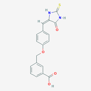 3-[[4-[(E)-(5-oxo-2-sulfanylideneimidazolidin-4-ylidene)methyl]phenoxy]methyl]benzoic acid