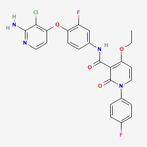 molecular formula C25H19ClF2N4O4 B3026968 N-(4-(2-Amino-3-chloropyridin-4-yloxy)-3-fluorophenyl)-4-ethoxy-1-(4-fluorophenyl)-2-oxo-1,2-dihydropyridine-3-carboxamide CAS No. 1196681-44-3