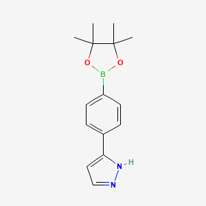 molecular formula C15H19BN2O2 B3026969 5-(4-(4,4,5,5-四甲基-1,3,2-二氧杂硼环-2-基)苯基)-1H-吡唑 CAS No. 1196879-97-6