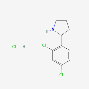 molecular formula C10H12Cl3N B3026970 2-(2,4-Dichlorophenyl)pyrrolidine hydrochloride CAS No. 1197233-95-6