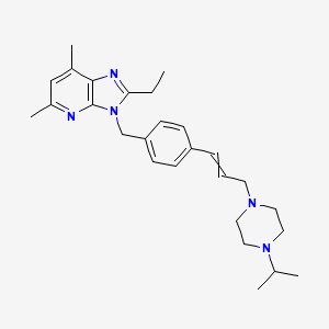 molecular formula C27H37N5 B3026972 2-Ethyl-5,7-dimethyl-3-[[4-[3-(4-propan-2-ylpiperazin-1-yl)prop-1-enyl]phenyl]methyl]imidazo[4,5-b]pyridine CAS No. 1197879-16-5