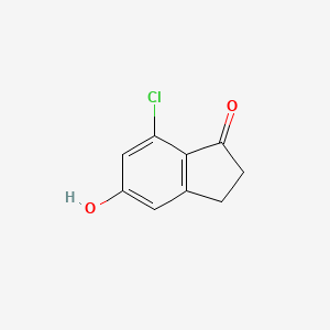 molecular formula C9H7ClO2 B3026975 7-Chloro-5-hydroxy-2,3-dihydro-1H-inden-1-one CAS No. 1199782-69-8