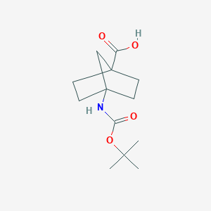 molecular formula C13H21NO4 B3026976 4-((tert-Butoxycarbonyl)amino)bicyclo[2.2.1]heptane-1-carboxylic acid CAS No. 1201186-86-8