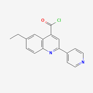 molecular formula C17H13ClN2O B3026986 6-Ethyl-2-pyridin-4-ylquinoline-4-carbonyl chloride hydrochloride CAS No. 1203024-76-3