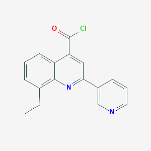 molecular formula C17H13ClN2O B3026988 8-Ethyl-2-pyridin-3-ylquinoline-4-carbonyl chloride hydrochloride CAS No. 1203127-15-4
