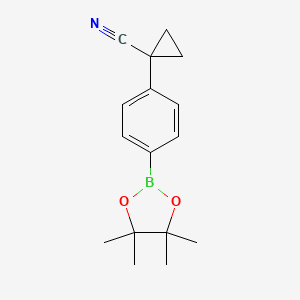 molecular formula C16H20BNO2 B3026995 1-(4-(4,4,5,5-Tetramethyl-1,3,2-dioxaborolan-2-yl)phenyl)cyclopropanecarbonitrile CAS No. 1206641-31-7
