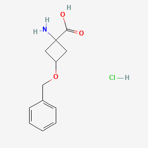 molecular formula C12H16ClNO3 B3027000 1-氨基-3-(苄氧基)环丁烷羧酸盐酸盐 CAS No. 1207894-63-0