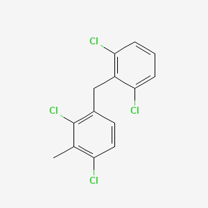 molecular formula C14H10Cl4 B3027009 苯，1,3-二氯-4-((2,6-二氯苯基)甲基)-2-甲基- CAS No. 121107-47-9