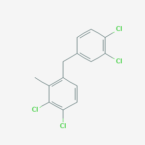 molecular formula C14H10Cl4 B3027013 1,2-Dichloro-4-[(3,4-dichlorophenyl)methyl]-3-methylbenzene CAS No. 121107-90-2