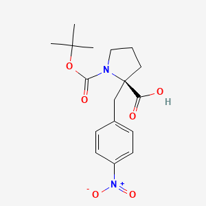 molecular formula C17H22N2O6 B3027034 (R)-1-(叔丁氧羰基)-2-(4-硝基苄基)吡咯烷-2-羧酸 CAS No. 1217715-29-1