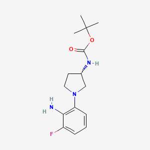 molecular formula C15H22FN3O2 B3027067 (S)-tert-Butyl 1-(2-amino-3-fluorophenyl)pyrrolidin-3-ylcarbamate CAS No. 1233859-85-2