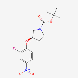 molecular formula C15H19FN2O5 B3027070 (R)-tert-Butyl 3-(2-fluoro-4-nitrophenoxy)pyrrolidine-1-carboxylate CAS No. 1233859-96-5