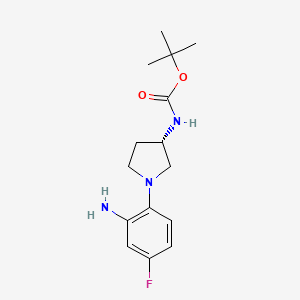molecular formula C15H22FN3O2 B3027071 (S)-tert-Butyl 1-(2-amino-4-fluorophenyl)pyrrolidin-3-ylcarbamate CAS No. 1233860-02-0