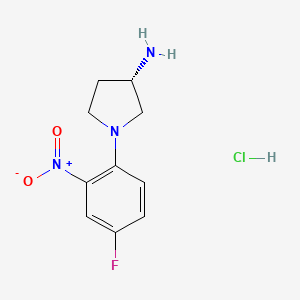 (S)-1-(4-Fluoro-2-nitrophenyl)pyrrolidin-3-amine hydrochloride