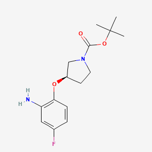 molecular formula C15H21FN2O3 B3027074 (R)-tert-Butyl 3-(2-amino-4-fluorophenoxy)pyrrolidine-1-carboxylate CAS No. 1233860-08-6