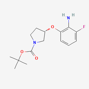 molecular formula C15H21FN2O3 B3027076 (S)-tert-Butyl 3-(2-amino-3-fluorophenoxy)pyrrolidine-1-carboxylate CAS No. 1233860-12-2