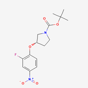 molecular formula C15H19FN2O5 B3027077 (S)-tert-Butyl 3-(2-fluoro-4-nitrophenoxy)pyrrolidine-1-carboxylate CAS No. 1233860-16-6