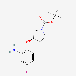 molecular formula C15H21FN2O3 B3027081 (S)-叔丁基 3-(2-氨基-4-氟苯氧基)吡咯烷-1-羧酸酯 CAS No. 1233860-21-3