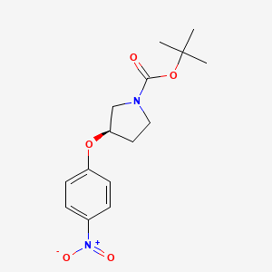 molecular formula C15H20N2O5 B3027082 (R)-叔丁基 3-(4-硝基苯氧基)吡咯烷-1-羧酸酯 CAS No. 1233860-29-1