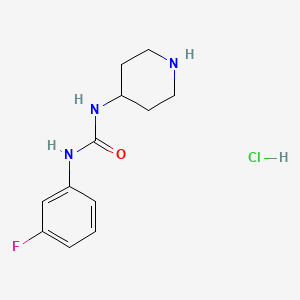 molecular formula C12H17ClFN3O B3027105 1-(3-Fluorophenyl)-3-(piperidin-4-yl)urea hydrochloride CAS No. 1233952-56-1