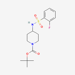 molecular formula C16H23FN2O4S B3027108 叔丁基 4-(2-氟苯磺酰氨基)哌啶-1-羧酸酯 CAS No. 1233952-72-1