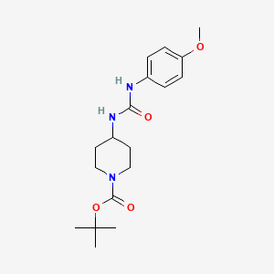 molecular formula C18H27N3O4 B3027110 叔丁基 4-[3-(4-甲氧基苯基)脲基]哌啶-1-羧酸酯 CAS No. 1233952-77-6