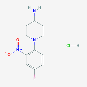 molecular formula C11H15ClFN3O2 B3027116 1-(4-Fluoro-2-nitrophenyl)piperidin-4-amine hydrochloride CAS No. 1233952-91-4